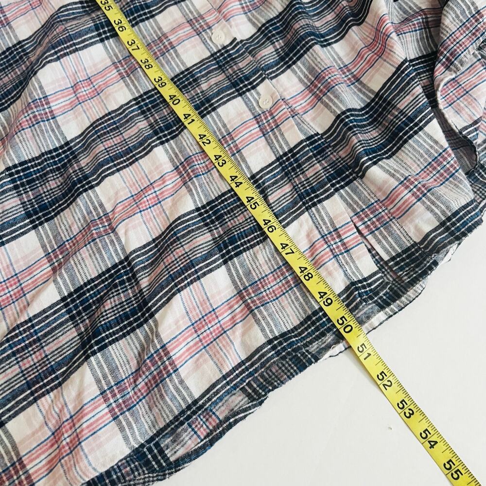 Lane Bryant Plaid Button Down Long sleeve Shirt Dress Size 24 Gray Multi - Picture 7 of 8